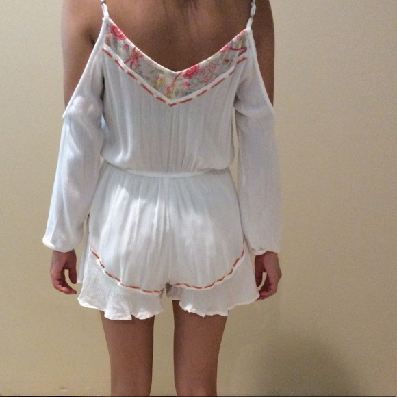 Band of Gypsies Open Shoulder Long Sleeve Romper - Picture 2 of 2