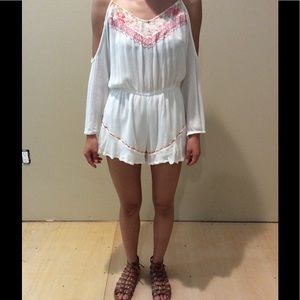 Band of Gypsies Open Shoulder Long Sleeve Romper