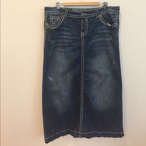 EUC Hydraulic Full-Length Jean skirt.  Size 16.