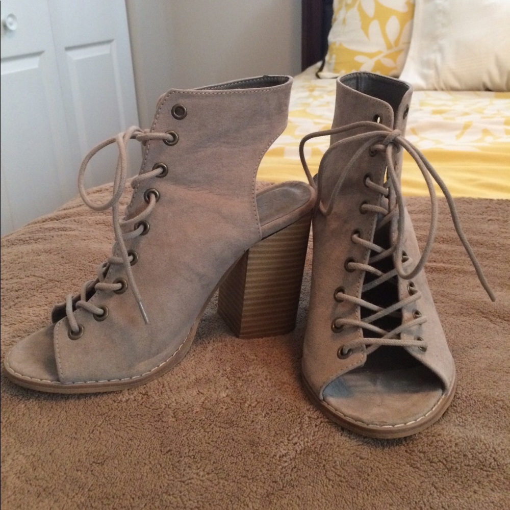 Lace-up booties