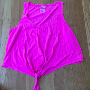 VS Pink hot pink tank with tie