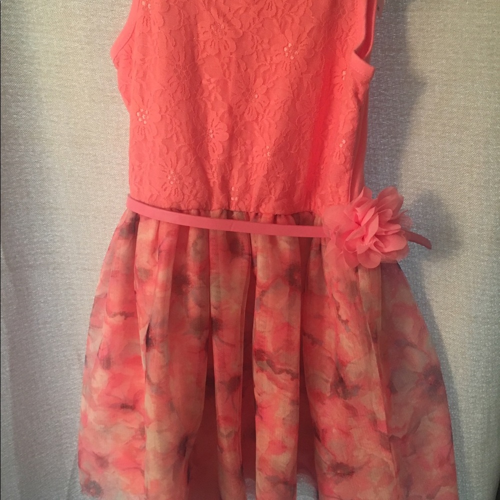 Pink flower tank dress