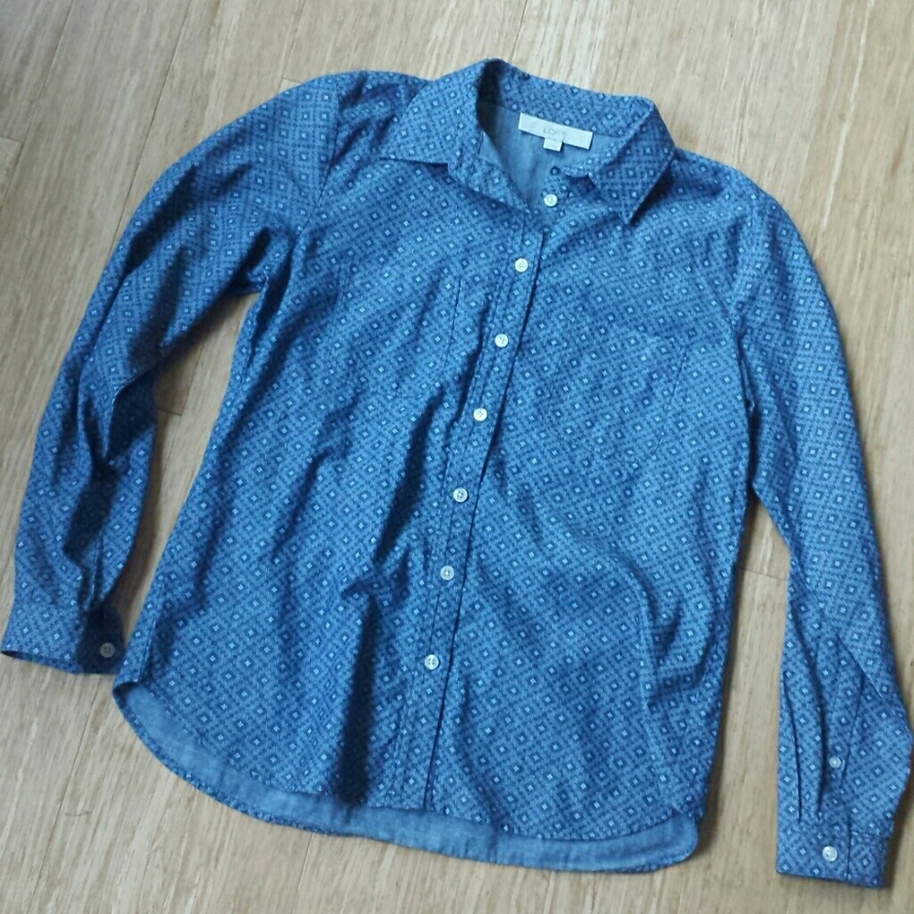 SOLD - LOFT chambray button down