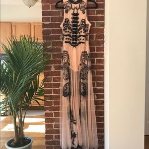 Nasty Gal Embroidered Sheer Maxi w/ Leotard