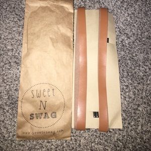 Brown leather suspenders