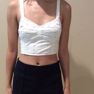Roxy Eyelet Crop Top
