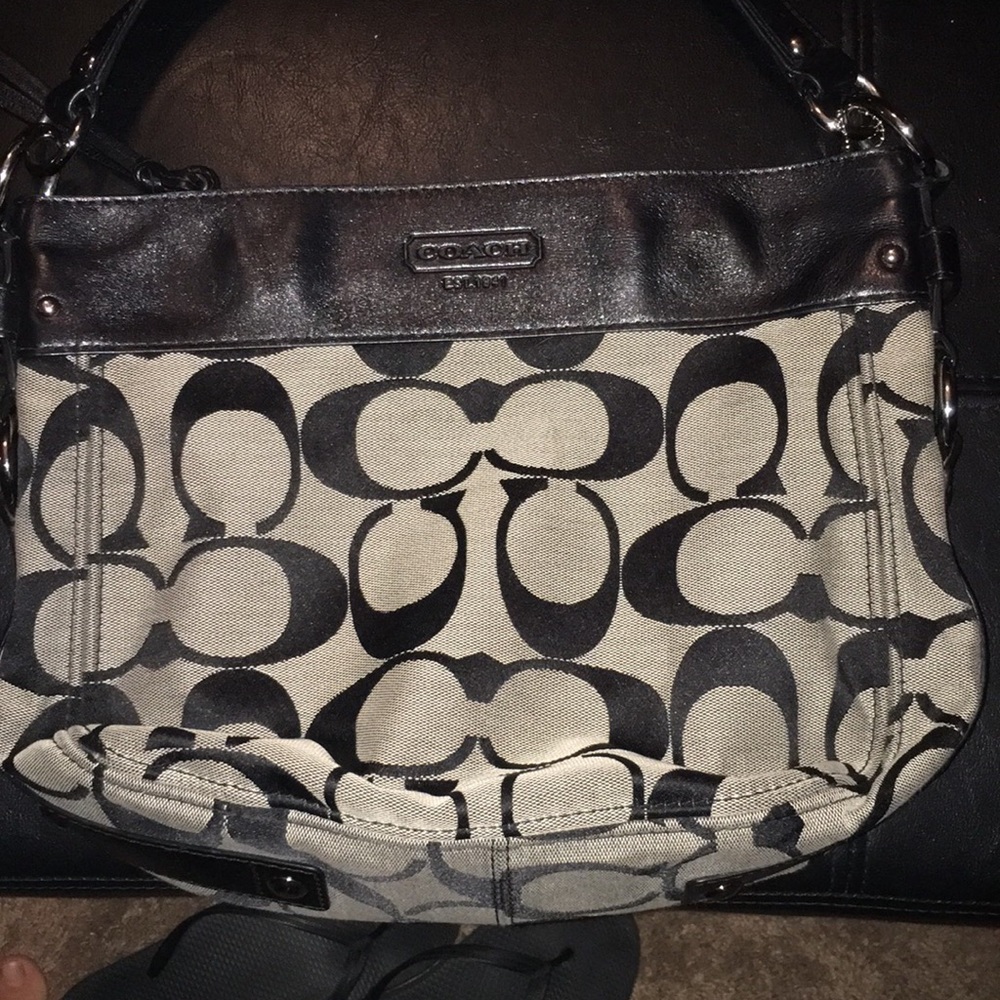 A Coach Zoe shoulder bag in black