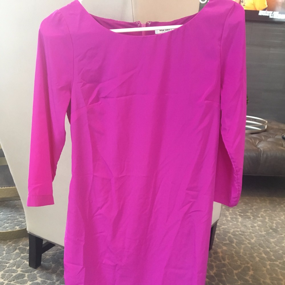 Purple 3/4 Sleeve Dress Knee Lengh