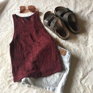Maroon cropped tank