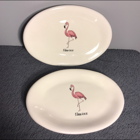 Rae Dunn Other - [Rae Dunn] Flamenco Flamingo Ovals Plates (2)
