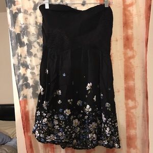 Strapless floral dress