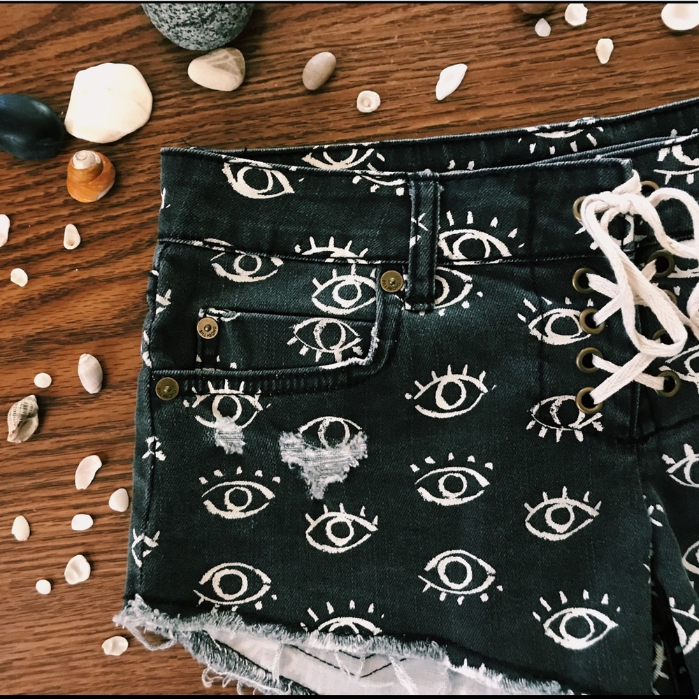Billabong denim eye lace up shorts