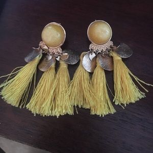 H&M Yellow Fringe Earrings