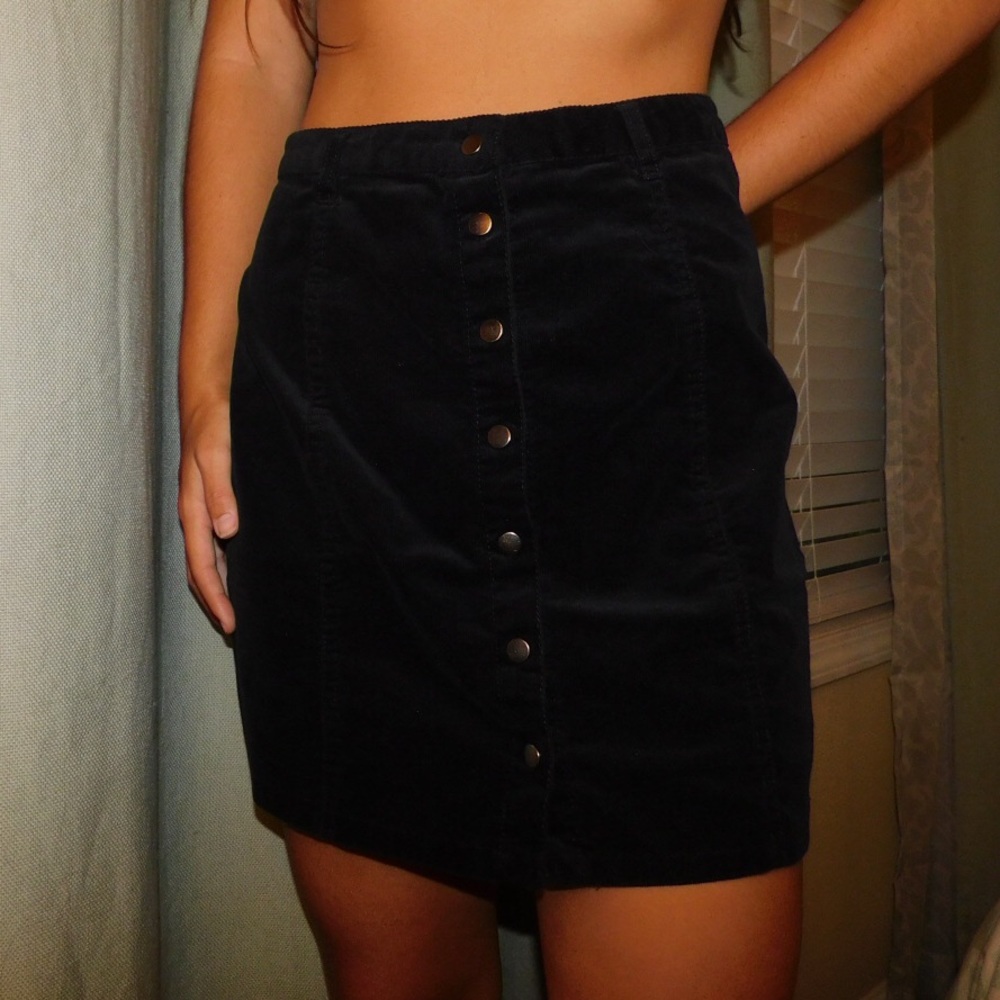 Black button up skirt
