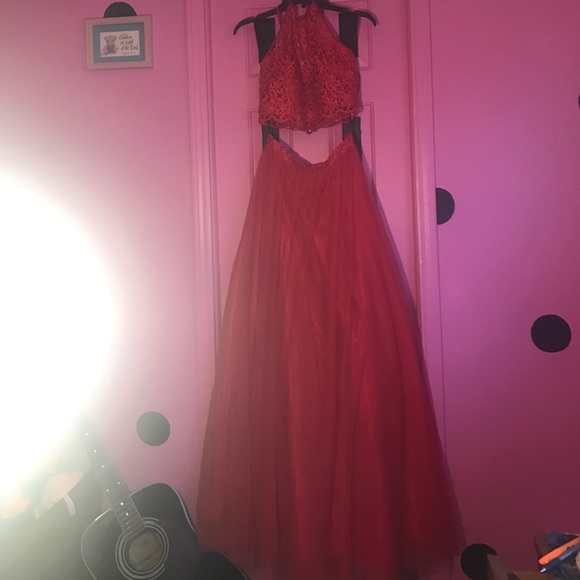 Red Masquerade Prom Dress - Picture 2 of 3