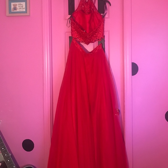 Red Masquerade Prom Dress - Picture 3 of 3