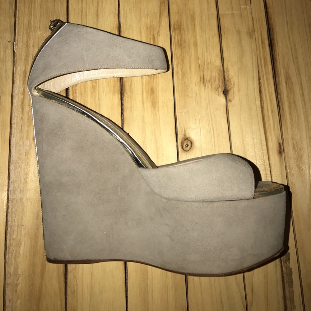 Jimmy Choo Grey suede wedge heels size 9 (size 39)