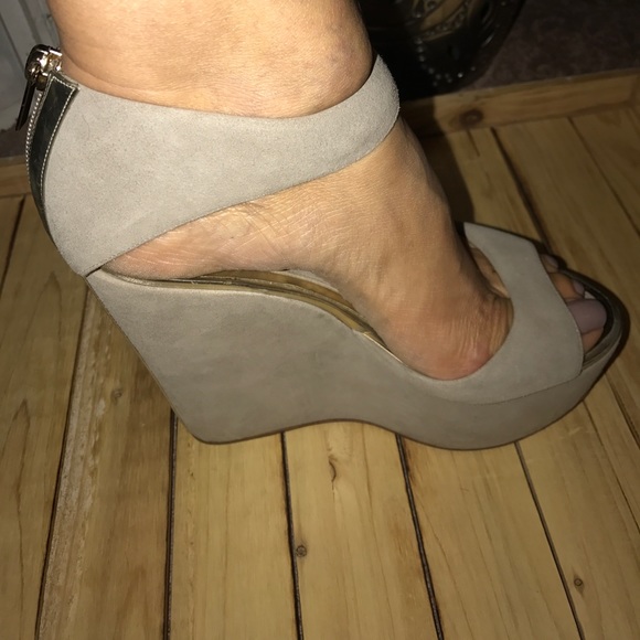 Jimmy Choo Grey suede wedge heels size 9 (size 39) - Picture 2 of 7