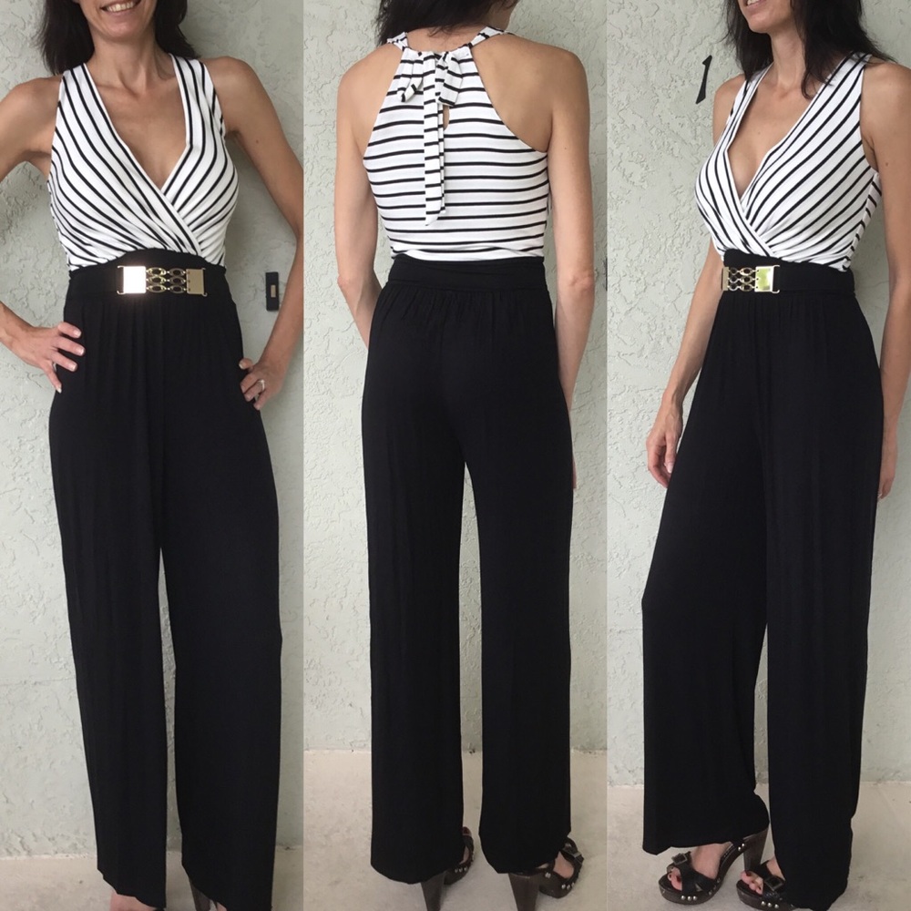 CCO SALE! Black and White Pantsuit - Picture 3 of 4