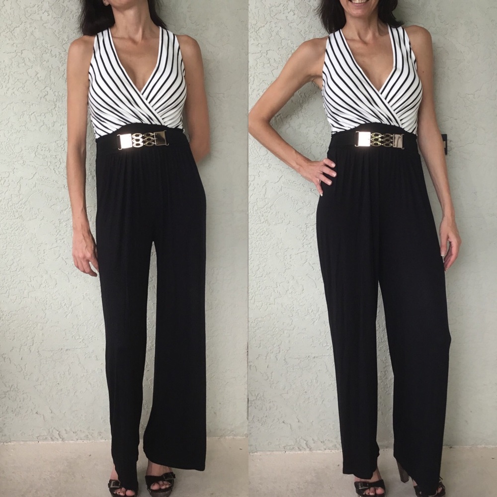 CCO SALE! Black and White Pantsuit - Picture 4 of 4