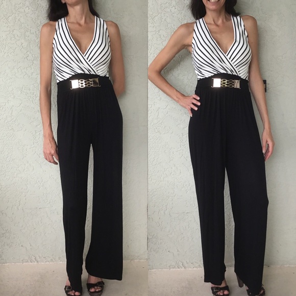 CCO SALE! Black and White Pantsuit - Picture 4 of 4