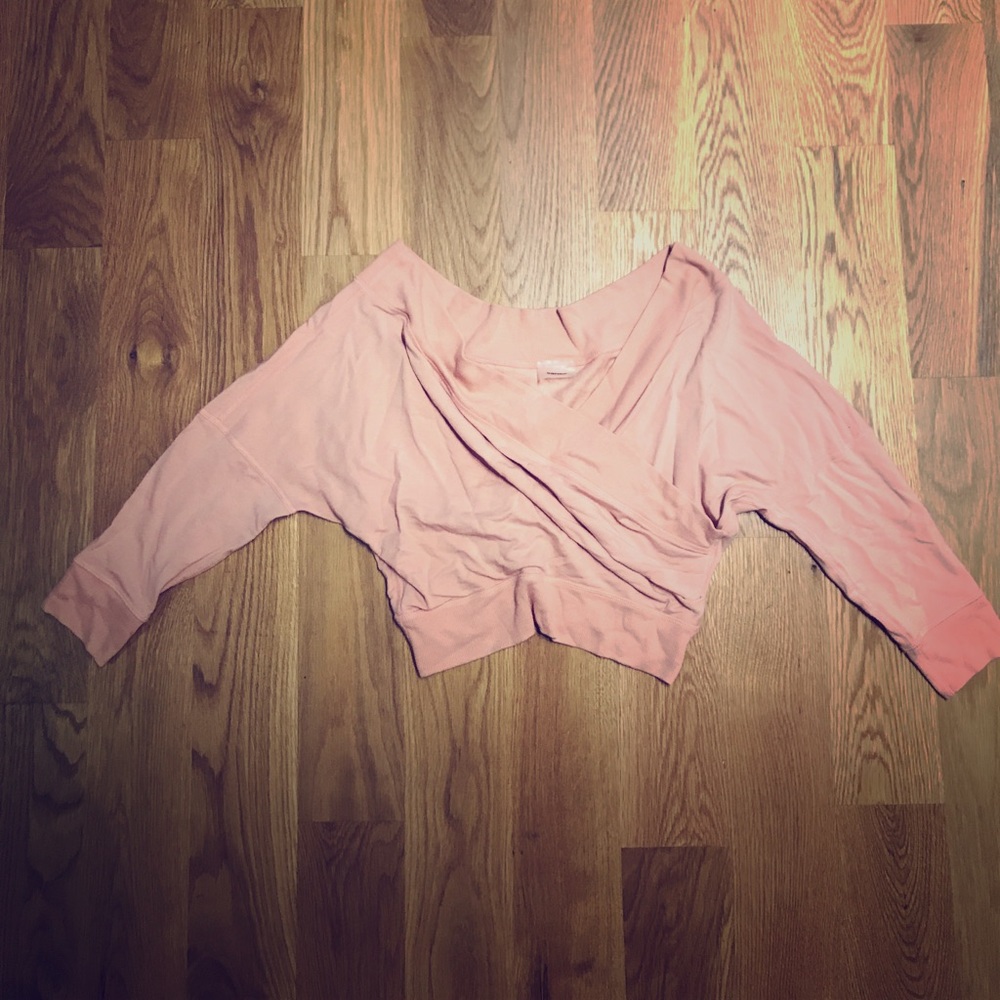 Millennial pink crop ballet sweatshirt