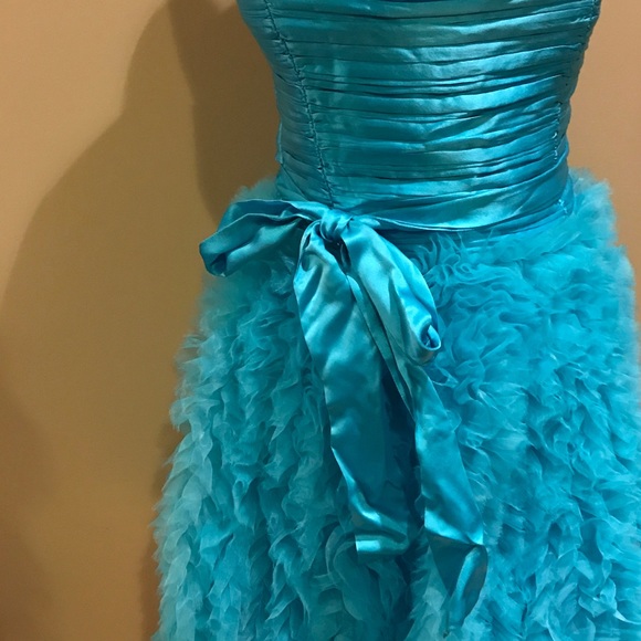 Aidan Mattox blue tea length dress - Picture 2 of 4