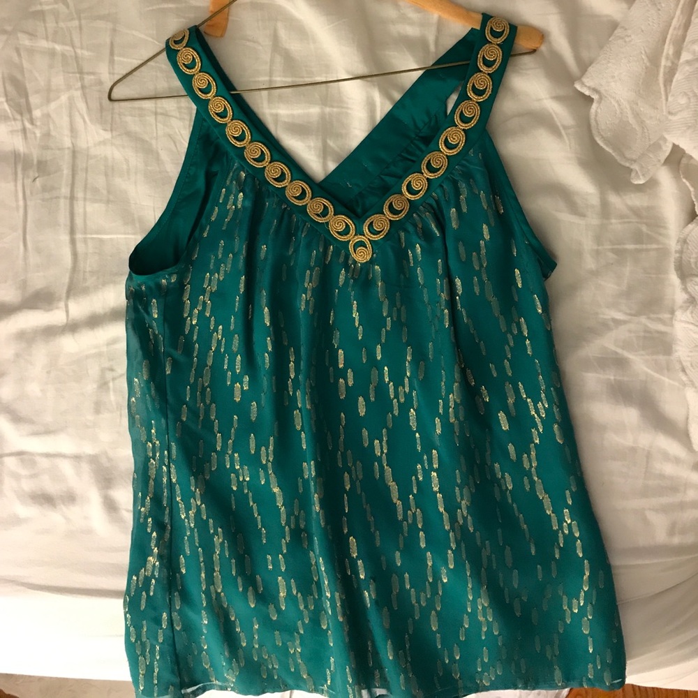 Trina Turk Size S Teal Top