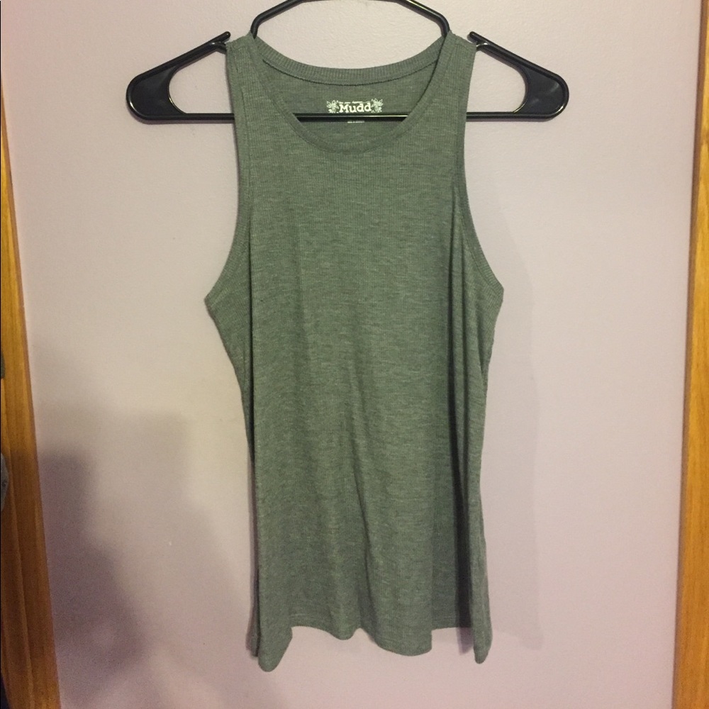 High neck grey tank