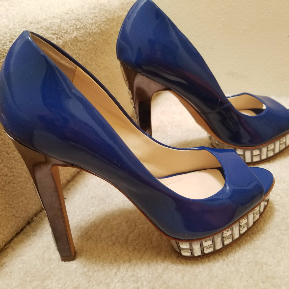 Boutique 9 By Nine West Peep Toe Rhinestone pumps