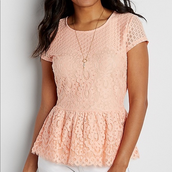 TRADED. Maurice's lace peplum top - Picture 4 of 4