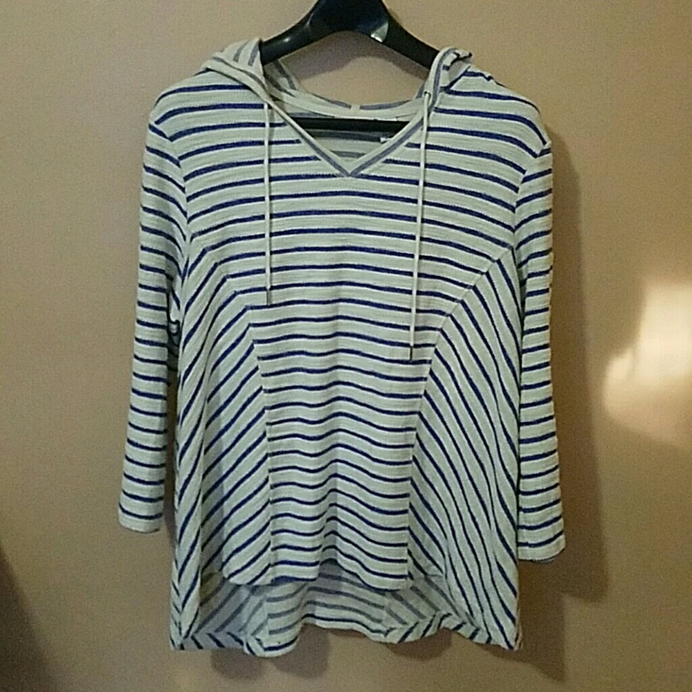 Woman's OSO Casual Striped pullover hoodie