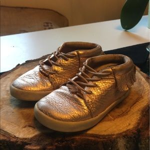 Freshly picked hard sole rose gold moccasins