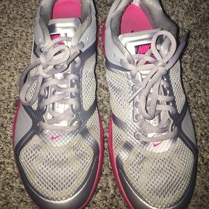 Pink and grey Nike sneakers