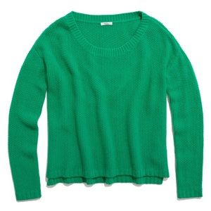 Madewell Honeycomb Kelly Green Crew Sweater