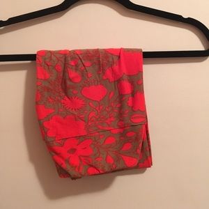 Red and army green/brown lularoe leggings