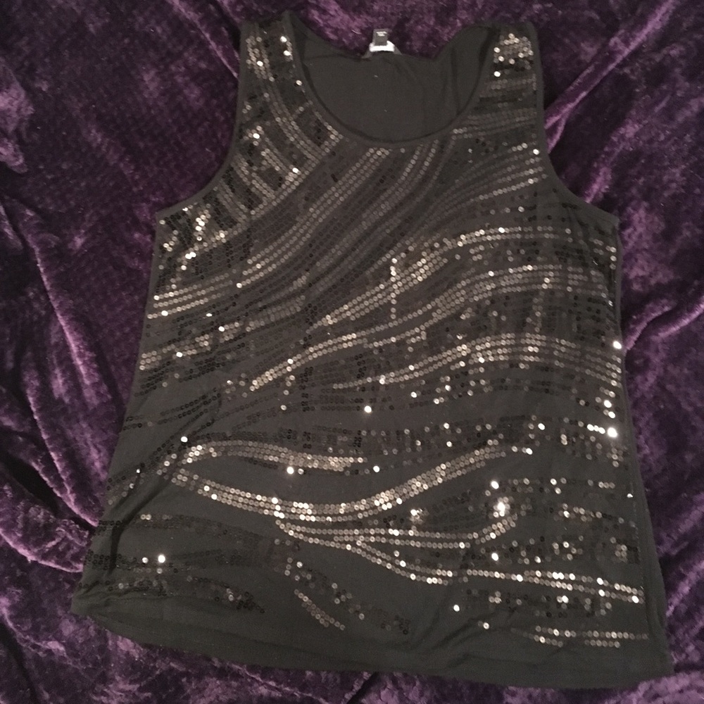 George plus size sequined tank top.