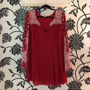Free People Red Paisley Dress