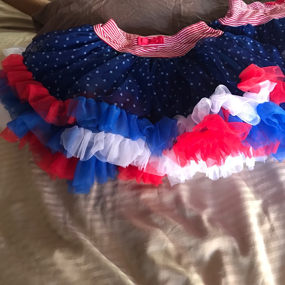 Red, white, and blue tutus.