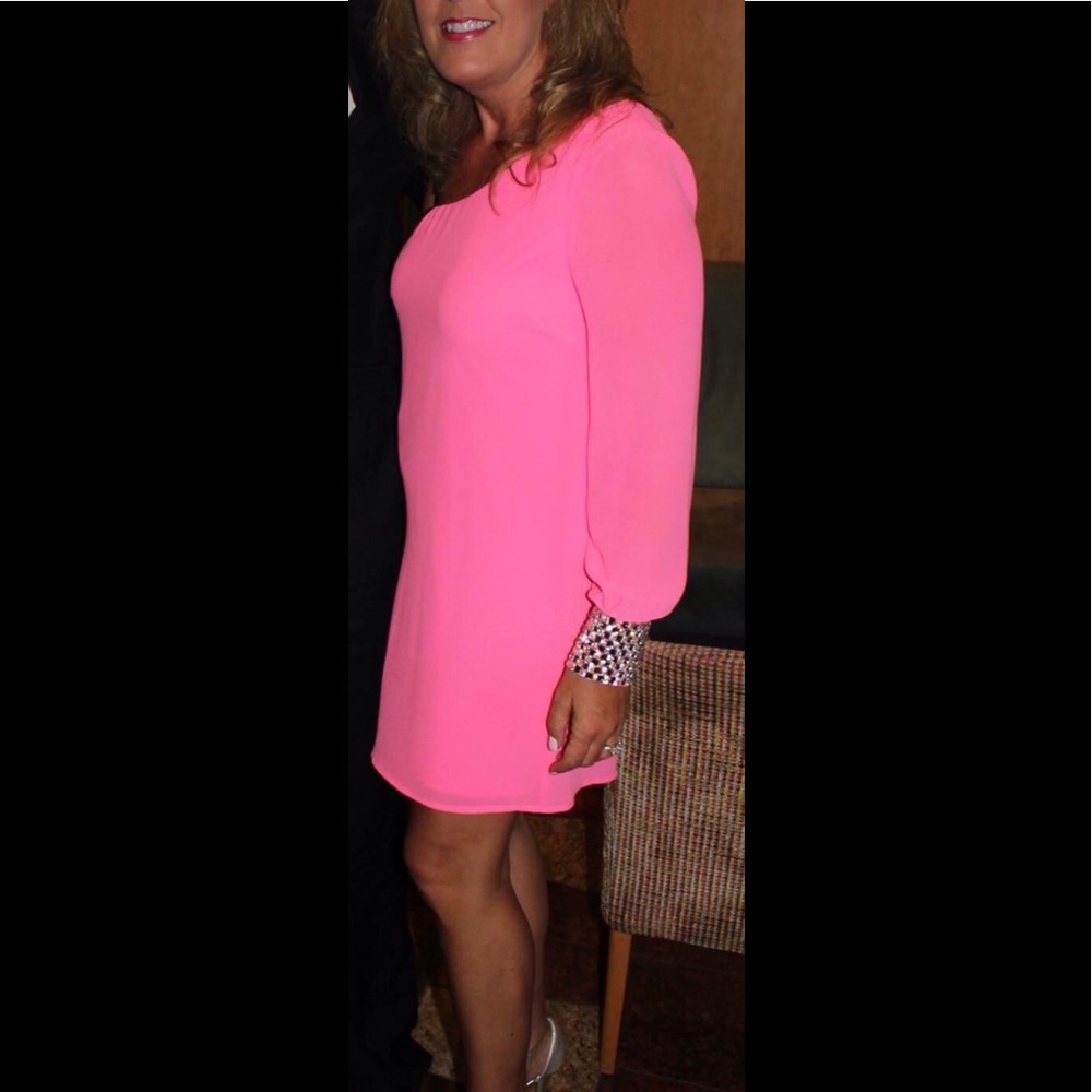 Charlotte Russe Hot Pink Dress one sleeve