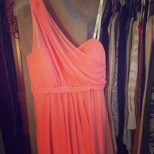 David's Bridal short bridesmaid dress/coral/so. 12