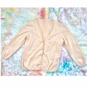 AGNONA 100% cashmere luxury 🍑 blush button knit