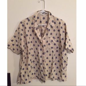 Oversized Patterned Button Up