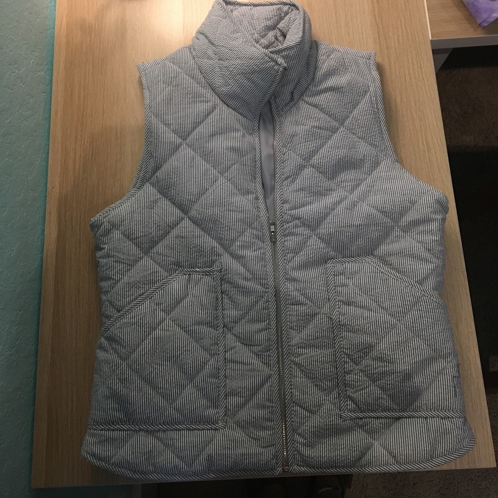 Navy seersucker vest