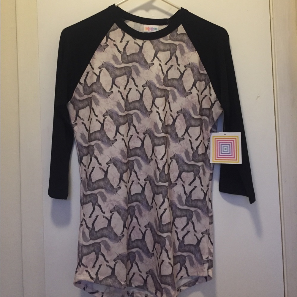 Unicorn! Lularoe randy xs black sleeves new