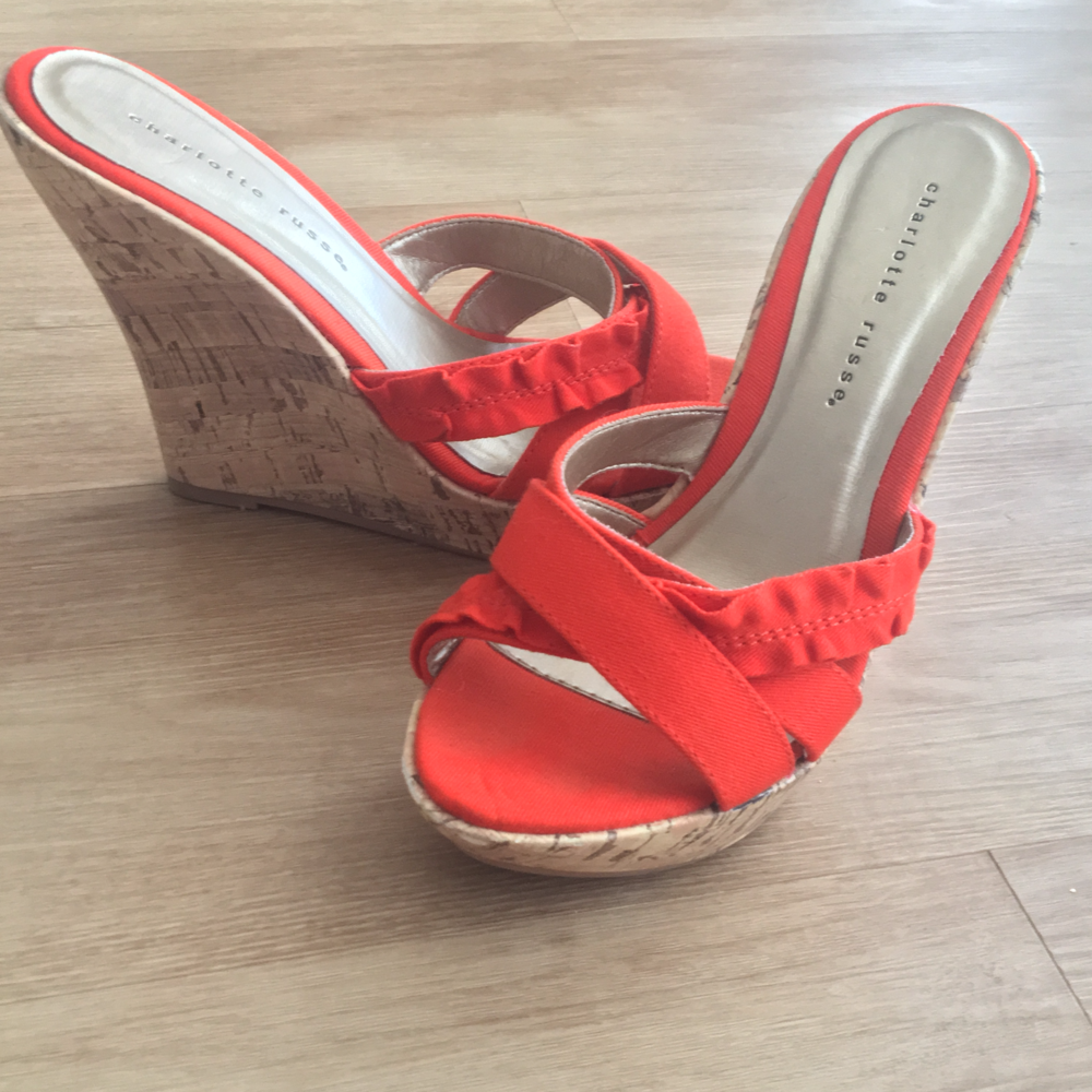 Orange Charlotte Russe Wedges
