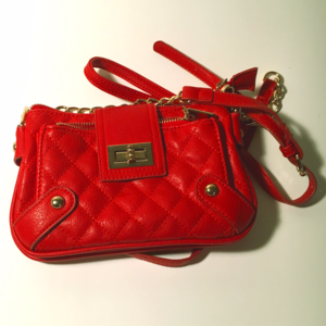 Coral Leather Crossbody Bag
