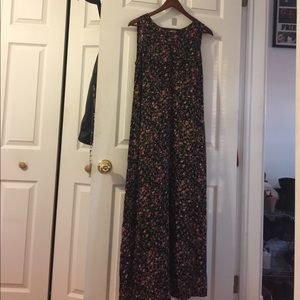 Small print floral maxi cotton dress