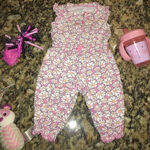 Pink floral jumpsuit