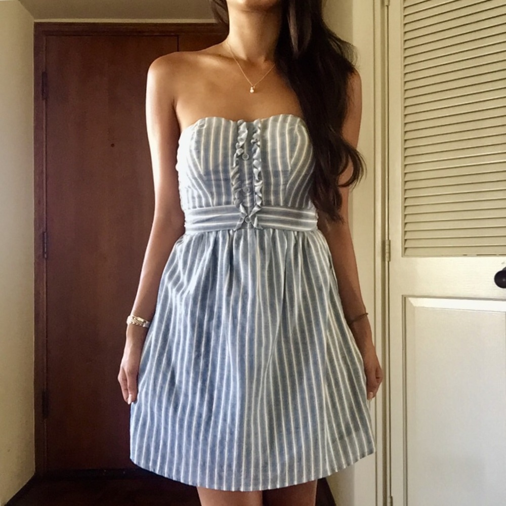 Adorable Blue & White Striped Dress